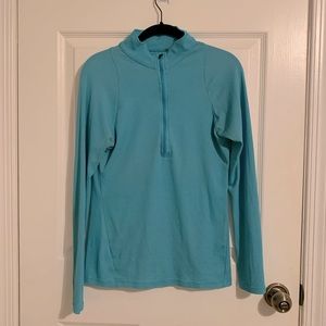 Patagonia teal base layer with quarter zip